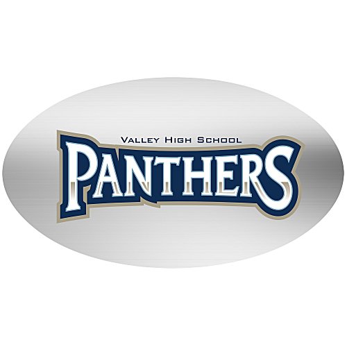Full Color Chrome Sticker - Oval - 2-1/2" x 4" Main Image