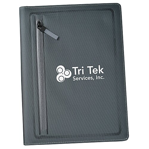 Sleek Zippered Pocket Padfolio Main Image