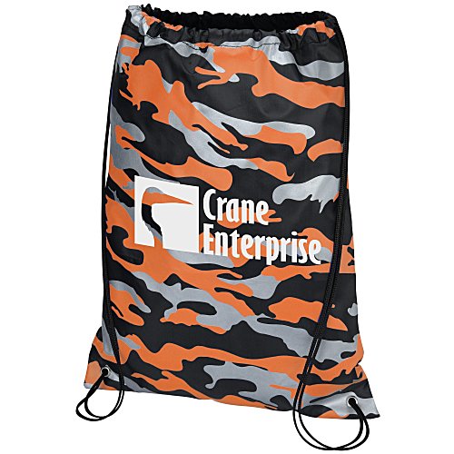 Reflective Camo Print Drawstring Sportpack - 24 hr Main Image