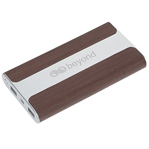 Wood Grain Light-Up Logo Power Bank - 6000 mAh Main Image