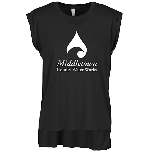 Bella+Canvas Flowy Rolled Cuff Tee - Ladies' Main Image