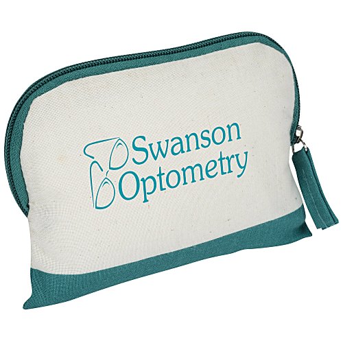 Color Accent Cotton Sheeting Zippered Pouch Main Image