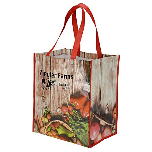 Laminated Veggie Grocery Tote Main Image