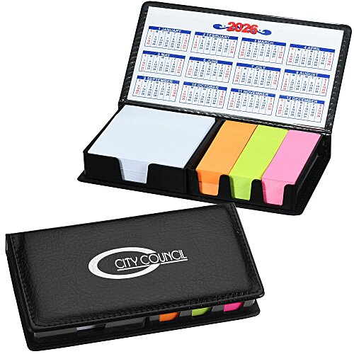 Memo Box with Adhesive Notes and Calendar - 24 hr Main Image