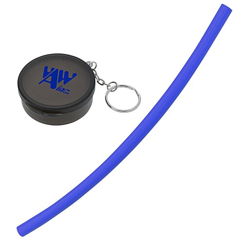 Reusable Silicone Straw in Keychain Case Main Image