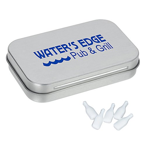 Rectangular Tin with Shaped Mints - Bottle Main Image