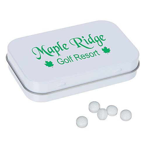 Rectangular Tin with Shaped Mints - Golf Ball Main Image