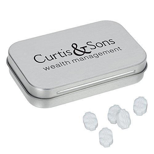 Rectangular Tin with Shaped Mints - Dollar Sign Main Image