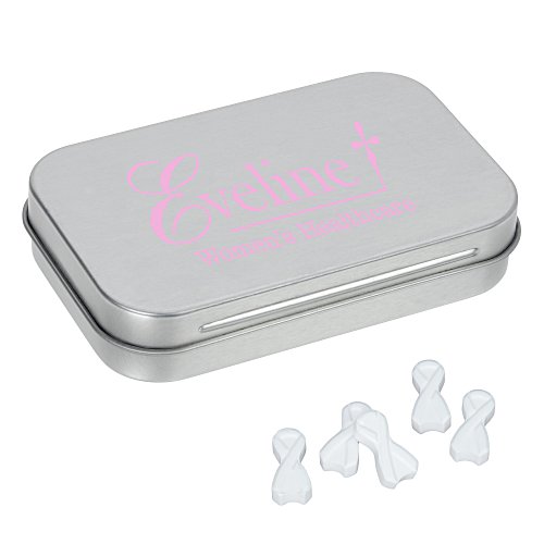 Rectangular Tin with Shaped Mints - Ribbon Main Image