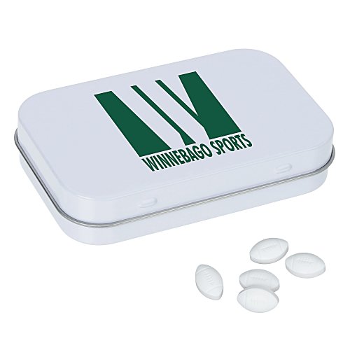 Rectangular Tin with Shaped Mints - Football Main Image
