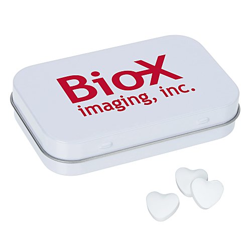 Rectangular Tin with Shaped Mints - Heart Main Image