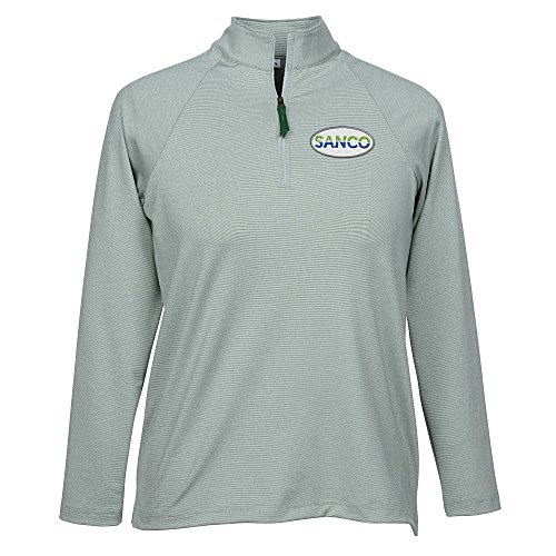 CrownLux Performance Micro Stripe 1/4-Zip Pullover - Ladies' Main Image