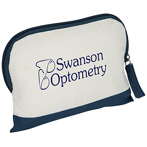 Color Accent Cotton Sheeting Zippered Pouch - 24 hr Main Image