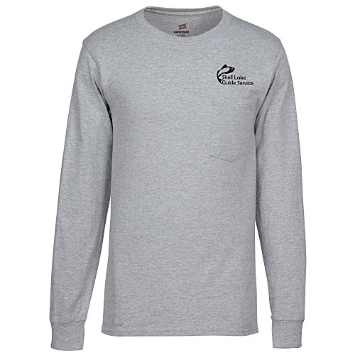 Hanes Workwear Pocket Long Sleeve T-Shirt Main Image
