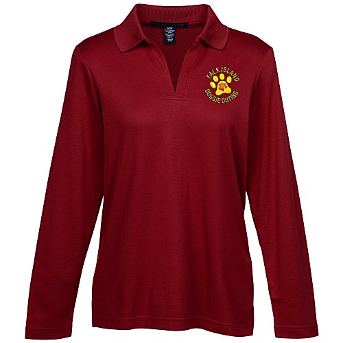 CrownLux Performance Plaited LS Polo - Ladies' Main Image