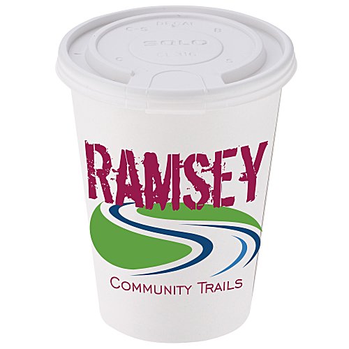Paper Hot/Cold Cup with Tear Tab Lid - 12 oz. - Low Qty - Full Color Main Image