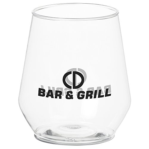 Clear Plastic Stemless Wine Glass - 12 oz. Main Image