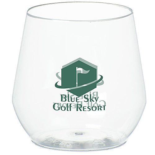 Clear Plastic Stemless Wine Glass - 14 oz. Main Image