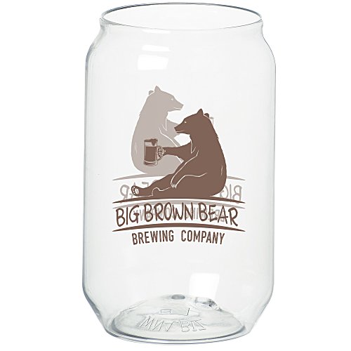 Clear Plastic Beer Can Glass - 16 oz. Main Image