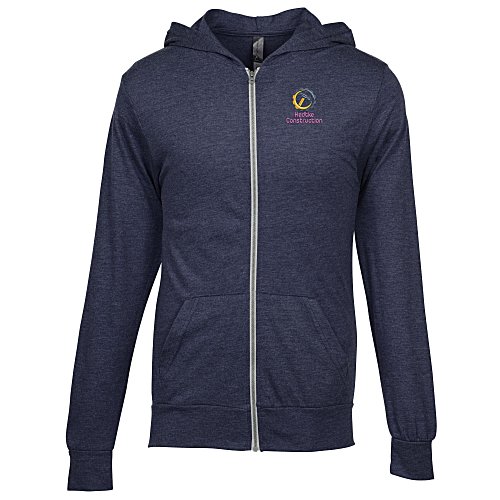 Platinum Tri-Blend Lightweight Full-Zip Hoodie - Embroidered Main Image