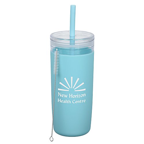 Bermuda Silicone Tumbler with Straw and Brush - 32 oz. Main Image
