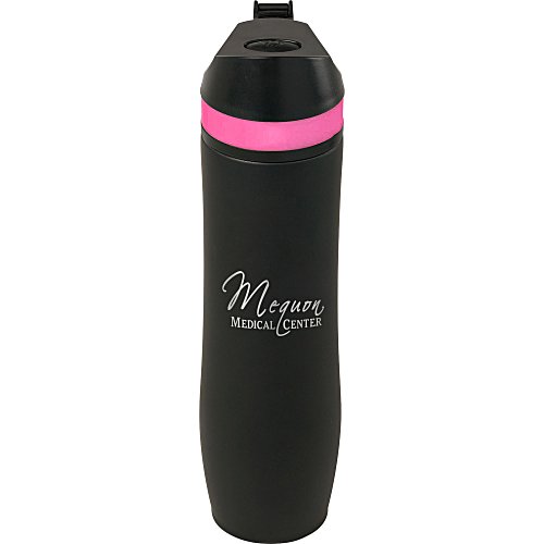 Persona Wave Vacuum Sport Bottle - 20 oz. - Black - Laser Engraved - 24 hr Main Image