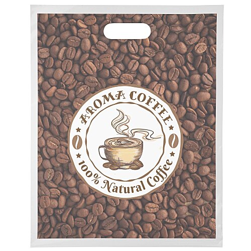 Full Color Die Cut Handle Plastic Bag - 15" x 12" - Clear Main Image