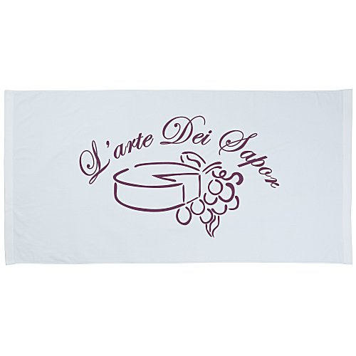 King Size Velour Beach Towel - White Main Image