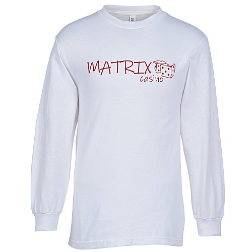 American Apparel Classic Cotton LS T-Shirt - White - Screen Main Image