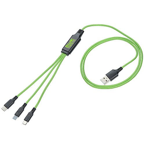 3-foot Metallic Charging Cable - Light-Up Logo Main Image