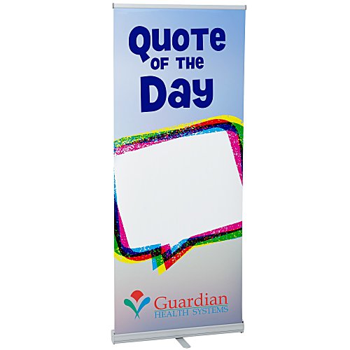 Single Foot Retractable Dry Erase Banner Display - 33-1/2" Main Image