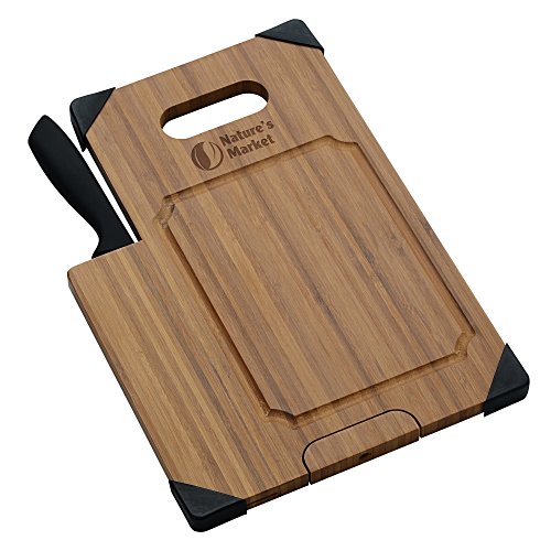 Bamboo Cutting Board with Knife Main Image
