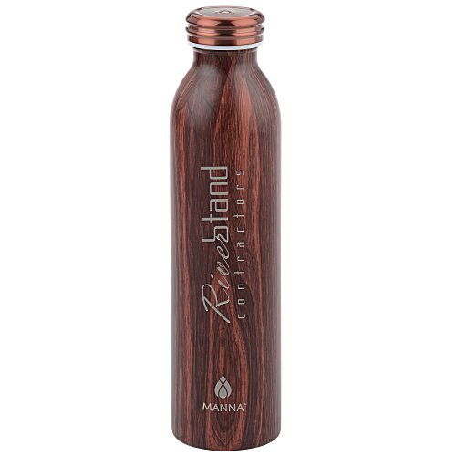 Manna Retro Vacuum Bottle - 20 oz. - Wood Main Image