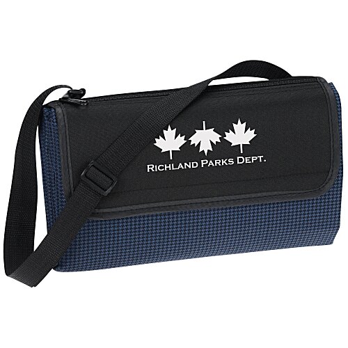 Roll Up Houndstooth Blanket with Carrying Strap Main Image