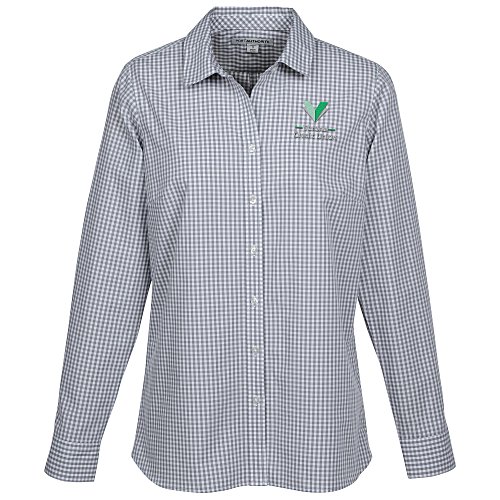 Gingham Broadcloth Easy Care Shirt - Ladies Main Image