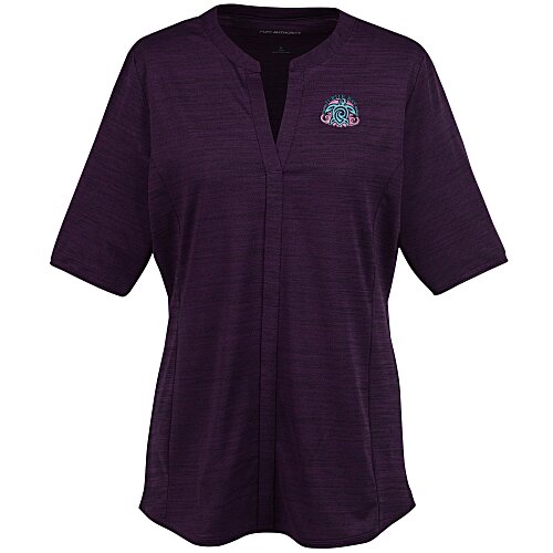 Stretch Heather V-Neck Top - Ladies' Main Image