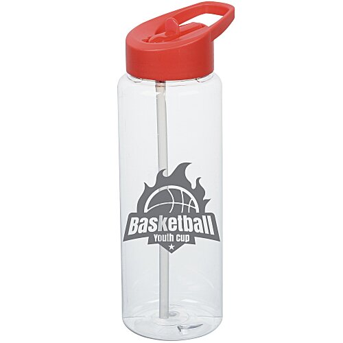 Clear Impact Guzzler Sport Bottle with Flip Straw Lid - 32 oz Main Image