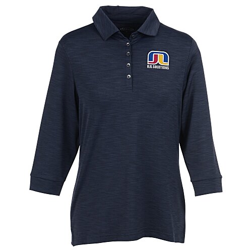 Optical Heather 3/4 Sleeve Polo - Ladies' Main Image