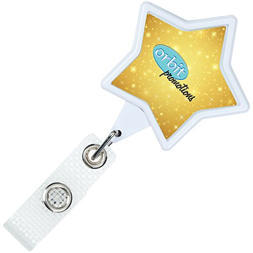 Jumbo Retractable Badge Holder with Antimicrobial Additive - 40" Star - Label Main Image