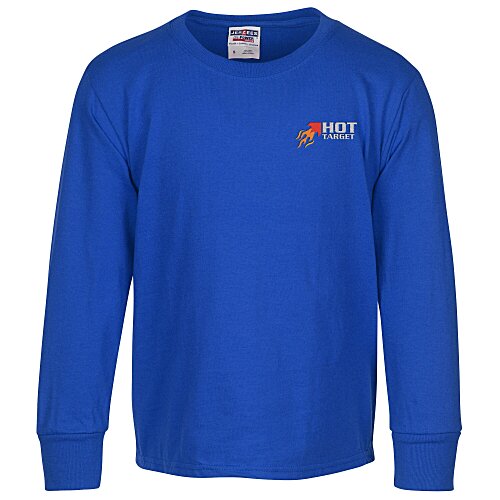 Jerzees Dri-Power 50/50 LS T-Shirt - Youth - Embroidered Main Image