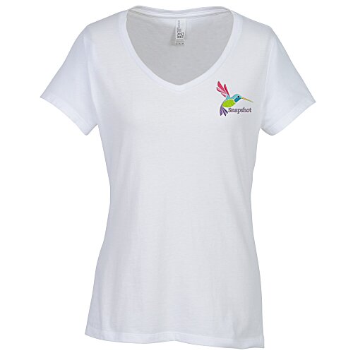 Ultimate V-Neck T-Shirt - Ladies - White - Embroidered Main Image