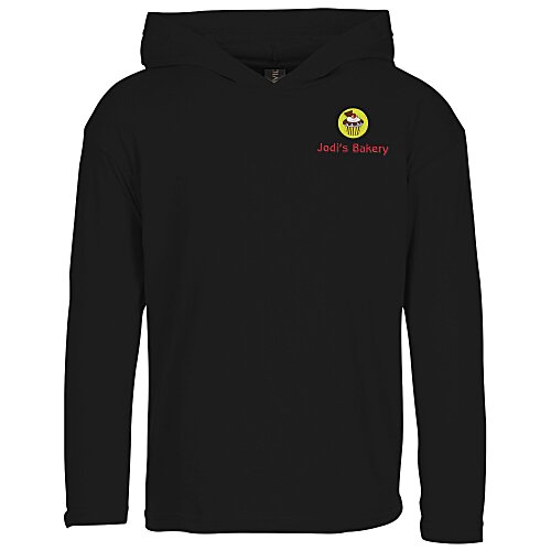 Anvil Ringspun LS Hooded T-Shirt - Youth - Embroidered Main Image