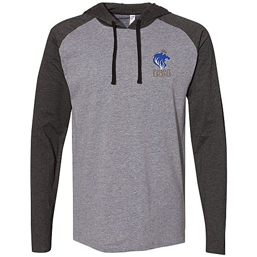 LAT Raglan Long Sleeve Hooded Tee - Embroidered Main Image