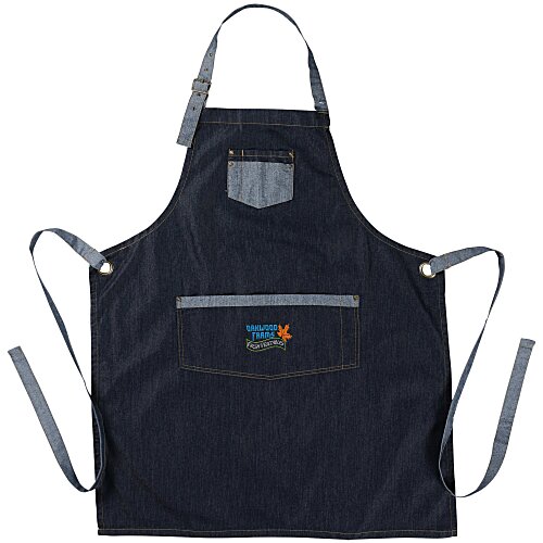 Artisan Contrast Denim Bib Apron Main Image