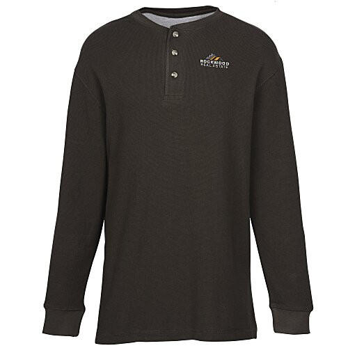Mini Waffle Knit Thermal Henley Main Image
