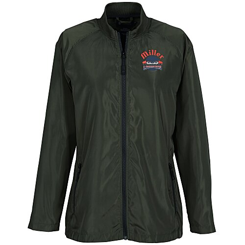 Sleek Lightweight Rib Collar Jacket - Ladies' - Embroidery Main Image