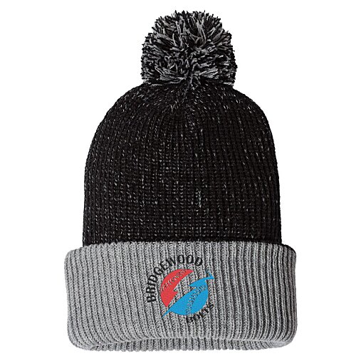Knit Speckled Pom-Pom Beanie Main Image