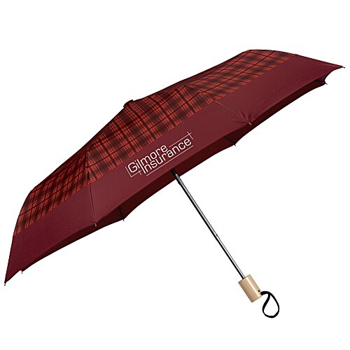 Auto Open Plaid Folding Umbrella - 42" Main Image