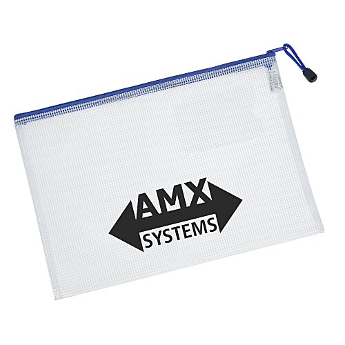 PolyWeave Zippered Pouch with Business Card Holder - 9 1/2 inches x 13 1/4 inches Main Image