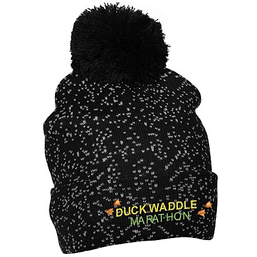 Speckled Pom Beanie with Cuff Main Image